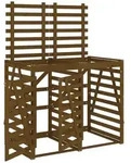 vidaXL M&uuml;lltonnenbox M&uuml;lltonnenbox f&uuml;r 2 Tonnen Honigbraun Massivholz Kiefer...