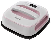 LOKLIK Reiseb&uuml;geleisen Easy Heat Press wei&szlig; pink, Transferpresse, 25,5 x 25,5 cm,