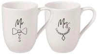 Villeroy & Boch Becher Statement Kaffeebecher Mr and Mrs 280 ml 2er Set, 2-tlg.,