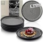 S&Auml;NGER Teller Set Sydney, (6 St), 6 tlg. Dessertteller, Steingut, Grau,...