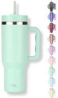Milu Thermobecher Edelstahl Tumbler To Go 1200 ml, mit Strohhalm und Henkel