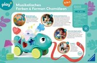 Ravensburger Nachziehspielzeug Play+ Musikalisches Farben & Formen Cham&auml;leon
