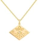CA&Iuml; Kette mit Anh&auml;nger 925 Sterling Silber Topas Tattoo Motiv Raute