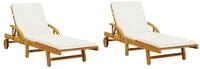 vidaXL Gartenliege Sonnenliegen 2 Stk. mit Auflagen 200x68x83 cm Massivholz, 1...