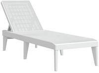 vidaXL Gartenliege Sonnenliege Wei&szlig; 186x60x29 cm PP, 1 St.