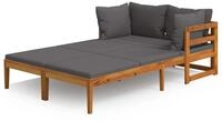 vidaXL Gartenlounge-Set Sonnenliegen mit Dunkelgrauen Kissen 2 Stk. nholz,...