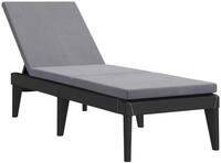 vidaXL Gartenliege Sonnenliege mit Auflage Anthrazit 186x60x29 cm PP, 1 St.
