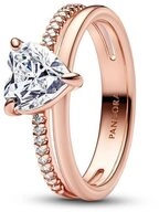 Pandora Fingerring PANDORA Damen Herzring Timeless mit Zirkonia, ros&eacute;vergoldet
