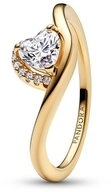 Pandora Fingerring Welliges Herz Damenring Timeless, IP Gold, Zirkonia von PANDORA
