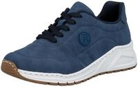 Sneaker RIEKER, Damen, Gr. 36, blau (jeansblau), Nubuklederimitat, unifarben, Schuhe