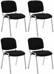 CLP Besucherstuhl Ken Stoff (4er Set, 4 St), stapelbar, Chrom-Optik
