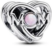 Pandora Charm-Einh&auml;nger Charm Damen Mama Herz Synthetischer Opal Rosa Silber