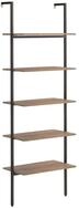 vidaXL B&uuml;cherregal, Leiterregal mit 5 B&ouml;den Dunkelbraun und Schwarz 64x35x185...