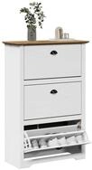 vidaXL Schuhschrank NA Schuhregal BODO Wei&szlig; und Braun 80x35x118 cm