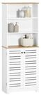 SoBuy Hochschrank BZR44, Badezimmerschrank schmal, Badkommode mit verstellbaren