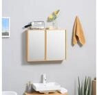Kleankin Spiegelschrank Bambus H&auml;ngeschrank Badezimmer (Badezimmerschrank mit