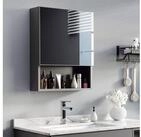 Kleankin Spiegelschrank Badezimmerschrank mit Spiegelt&uuml;r 2 Innenb&ouml;den und 1...