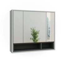 Vicco Badezimmerspiegelschrank Beatrice, Grau/Anthrazit, 80 x 72 cm (1-St)