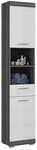 xonox.home Hochschrank Scout Wei&szlig; Hochglanz Rauchsilber Melamin Modern 37x191x31 cm