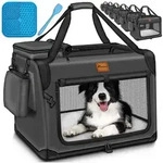 TRESKO Hunde-Transportbox Hundebox faltbar inkl. Leckmatte und Spatel bis 15,00 kg,