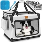 TRESKO Hunde-Transportbox Hundebox faltbar inkl. Leckmatte und Spatel bis 15,00 kg,