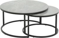 HELA Satztisch LUIS, Couchtisch rund (Set, 2-St), 2er Set, 12mm Sinterstein,