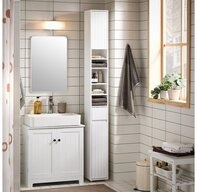 SoBuy Hochschrank BZR160, Badzimmerschrank schmal, Badezimmer Hochschrank mit 5