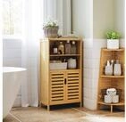 Kleankin Badkommode Unterschrank aus Bambus Lamellent&uuml;ren (Badschrank, 1 St.,