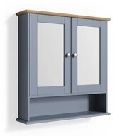 Vicco Badezimmerspiegelschrank Bianco, Grau, 56 x 58 cm (1-St)
