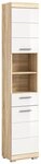 xonox.home Hochschrank Lambada Sonoma Eiche Hell Wei&szlig; Hochglanz Melamin Modern