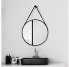 Talos Badspiegel Black Style, Durchmesser: 50 cm, mattschwarz lackiert
