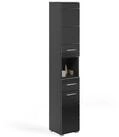 xonox.home Hochschrank Linus Schwarz Nachbildung Hochglanz Melamin Modern...
