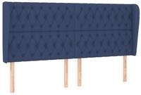 vidaXL Bett Kopfteil mit Ohren Blau 183x23x118/128 cm Stoff (1-tlg)