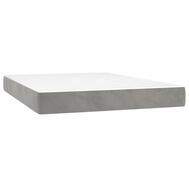 Boxspringmatratze Taschenfederkernmatratze Mittel Hellgrau 140x190x20 cm Samt,
