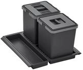 SO-TECH&reg; M&uuml;lleimer Abfallsammler Metropolis 10+10L mit Deckel, Abfallsystem...