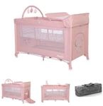 Lorelli Baby-Reisebett Reisebett Noemi 2 Ebenen, Wickelauflage, Spielbogen,