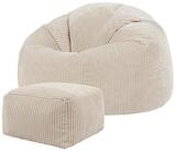 icon Sitzsack Erwachsene aus Cord &bdquo;Kingston&ldquo; mit Hocker (Spar-Set, 1 x Sitzsack,