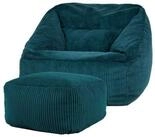 icon Sitzsack Riesen Sessel aus Cord Flauschig &bdquo;Natalia" mit Hocker...