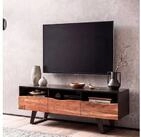 FINEBUY Lowboard FB105141 Massive TV-Board Kommode 140cm Akazie Massivholz...