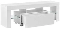 en.casa TV-Board, &raquo;Grimsey&laquo; Fernsehtisch mit LED Beleuchtung und Glasablage