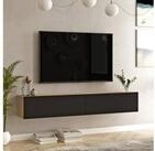 en.casa TV-Schrank &raquo;Lapinlahti&laquo; 180x31,5x29,5cm Eichenoptik/Schwarz schwarz...