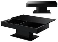 en.casa Couchtisch, &raquo;L&uuml;nen&laquo; Wohnzimmertisch 2 Stauf&auml;cher 40x110x60cm Schwarz
