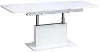 designimpex Couchtisch DC-1 Wei&szlig; Hochglanz stufenlos h&ouml;henverstellbar ausziehbar