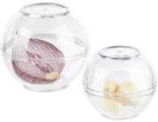 relaxdays Aufbewahrungsbecher Zwiebeldose transparent 2er Set, Kunststoff