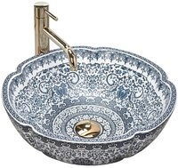 wohnwerk.idee Aufsatzwaschbecken Vintage Waschschale orientalisch Blau-Wei&szlig; mit