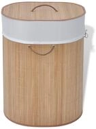 vidaXL W&auml;schekorb Bambus-W&auml;schekorb Oval Natur (1 St)