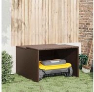 vidaXL M&auml;hroboter-Garage, M&auml;hroboter-Garage Braun 86x90x52/57 cm Poly Rattan