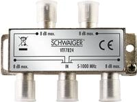Schwaiger SAT-Verteiler VTF7824 531 (verteilt ein Signal auf vier Teilnehmer), f&uuml;r