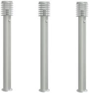 vidaXL Gartenleuchte Wegeleuchten mit Bewegungsmelder 3 Stk. Silbern 110cm...
