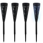 relaxdays LED Solarleuchte Solarlampen-Set mit Lichteffekt, 4er Pack